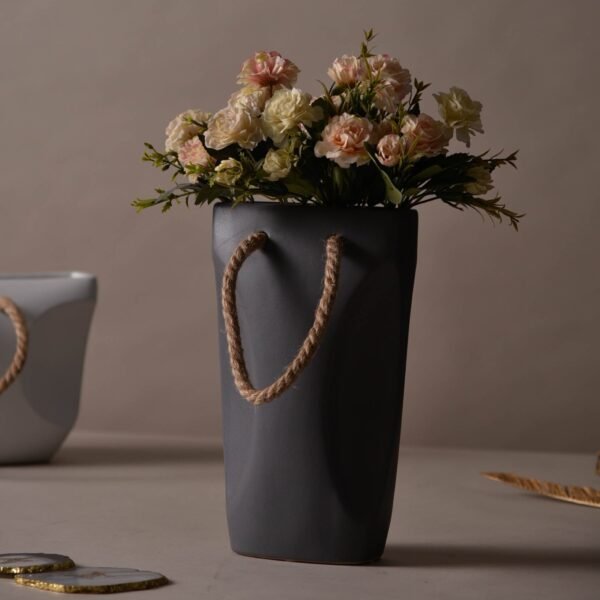 Opertus Brown Basket Flower Vase (Large)