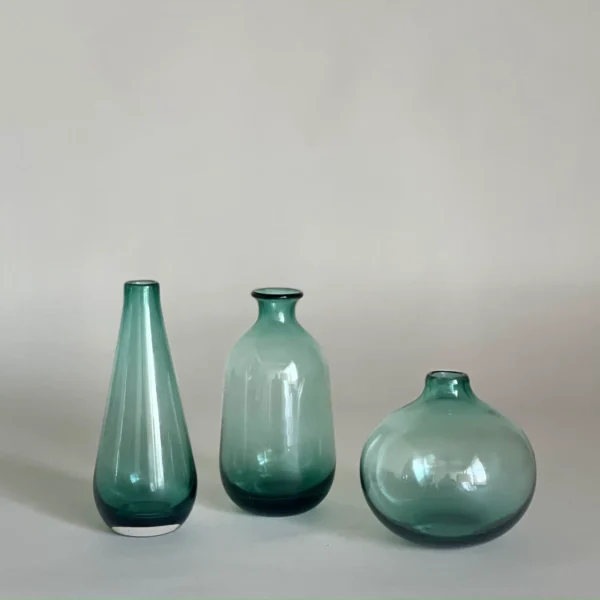 Elysian green Glass vases  (set of 3)