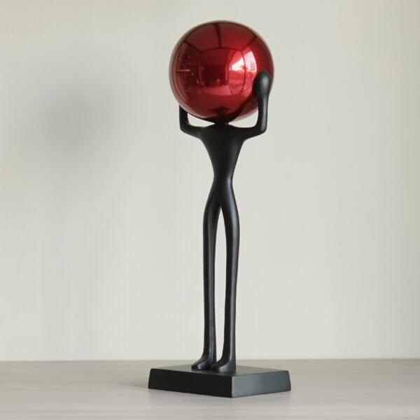 Marmor Red Ball Man Sculpture