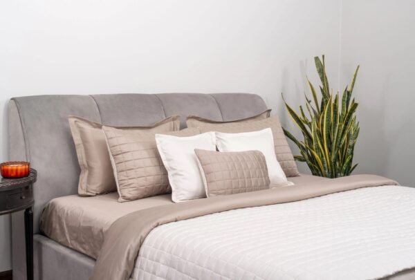 Taupe and Ivory Bedspread Set
