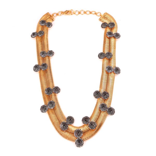 TROPIC AFFAIR GOLD AND BLACK NECKPIECE