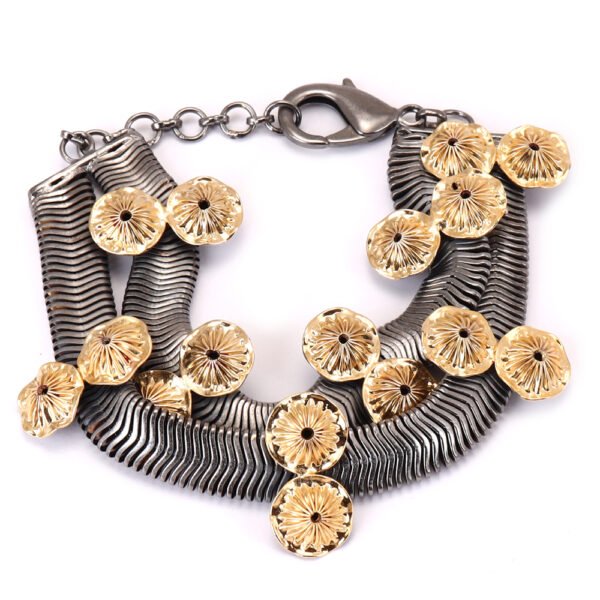 CORAL BLACK AND GOLD BRACELET