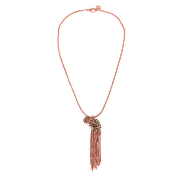 ROSEGOLD CASCADE NECKPIECE(GREEN)