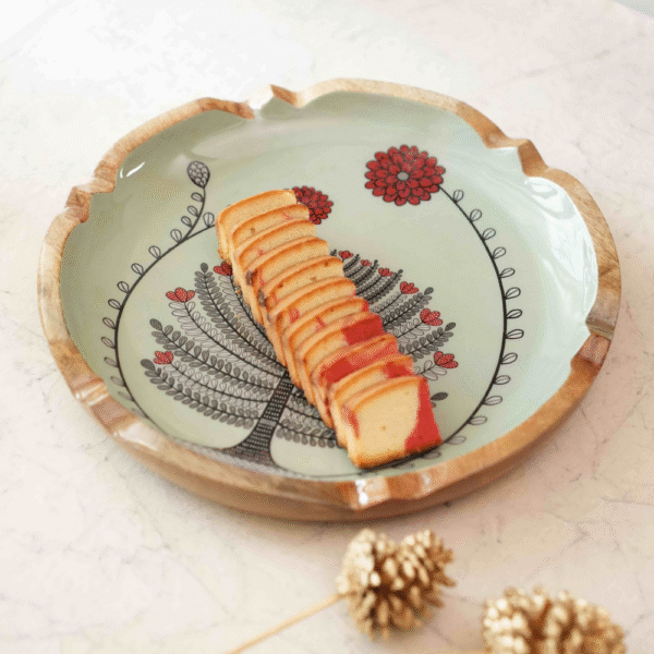 A Tree Of Hope Round Platter - Grey Green