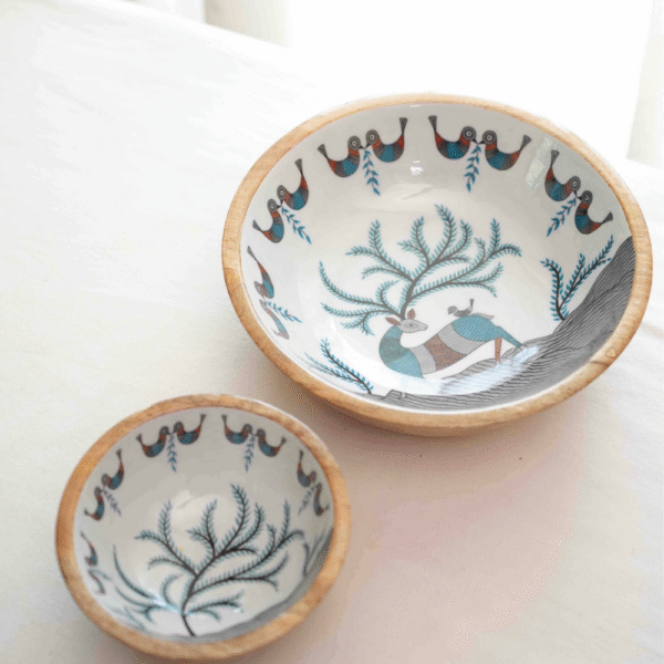 A Tribal Deer Chip N Dip Set - Blue