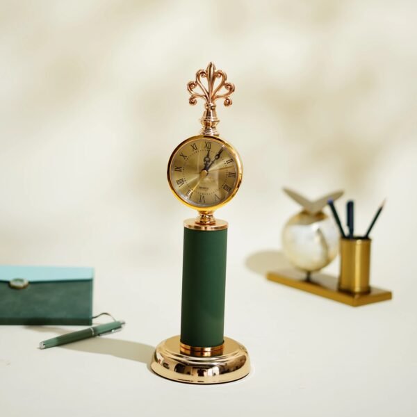 Tempus Leather Table Clock (Green)